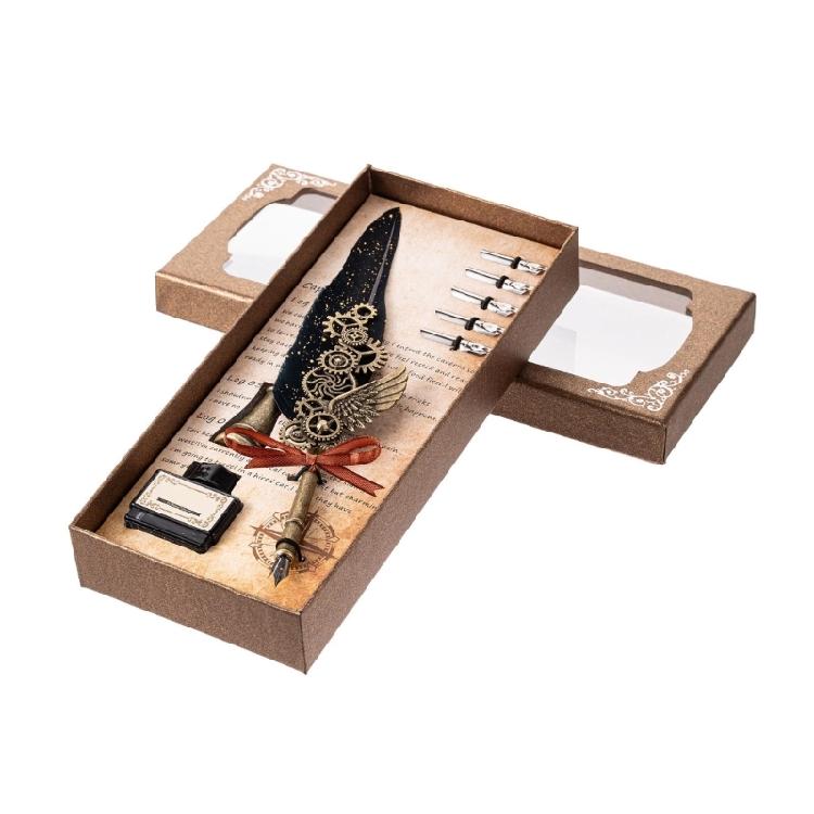 Ancient Quill Dip Pen Quill Feather Pen and Inks Set Calligraphys Writing Pen