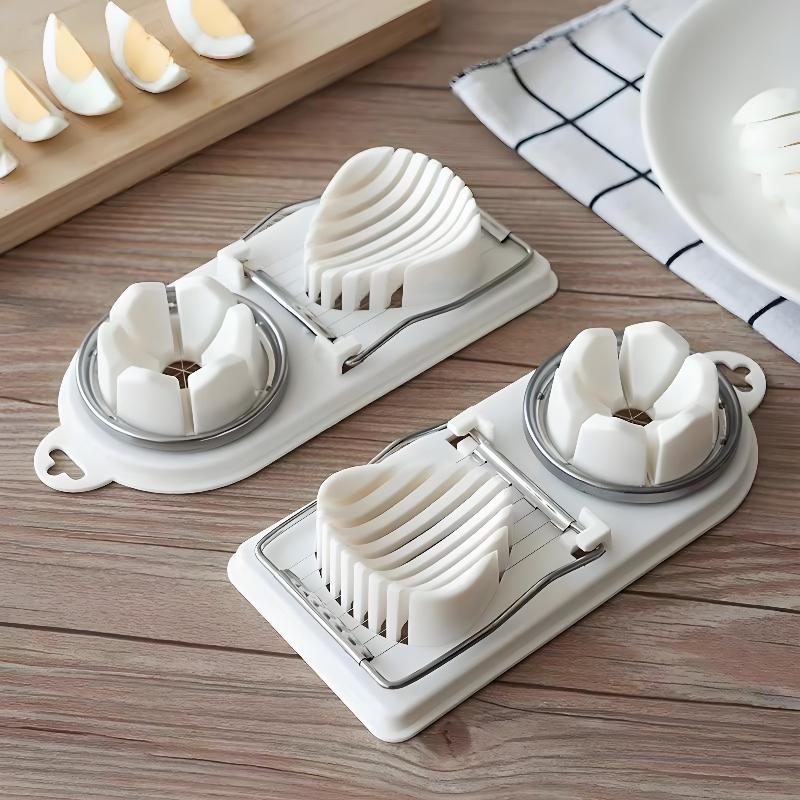 Multi Functional Egg Cutting Artifact Kitchen Household Stainless Steel Cutter Preserved Eggs Divider Two In One Egg Cutter