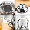 Bobo Pot Hammered Stainless Steel Teapot with Strainer - Vintage Middle Eastern Spherical Design for Restaurant and Home Use