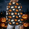 Women's V-Neck Long Sleeve Lightweight Halloween Print Blouse for Casual Wear