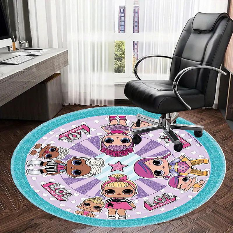 1pc LOL Surprise Dolls Wheel Round carpet, Made of Polyester,Perfect for Decorating Office Chairs, Living Rooms