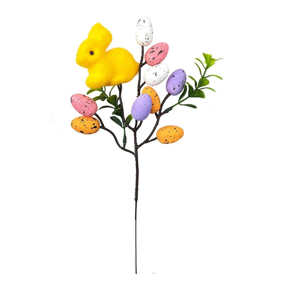 New Foam Eggs Tree Branch Artificial Colorful Easter Egg Bouquets Simulation DIY Fake Plant Festival Party