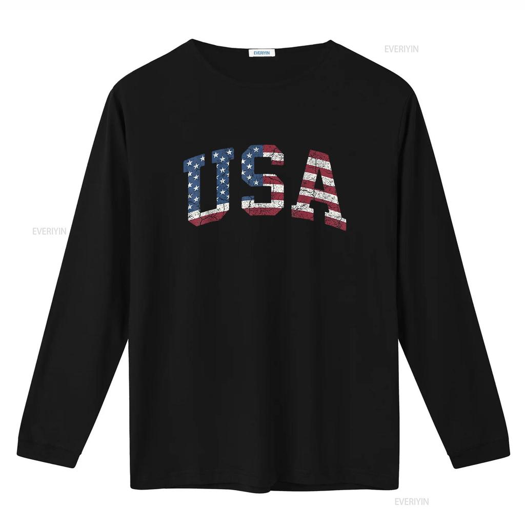 Usa T Shirt Women Patriotic American Flag Distressed Vintage Washed Stylish Slightly Comfortable Breathable Homme Casual
