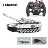 2.4G 7CH/4CH Remote Control Crawler Tank with Light and Music Multifunctional Simulation RC Tracked Tanks Model Kids Toys Gift