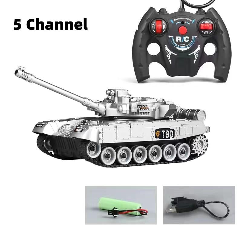 2.4G 7CH/4CH Remote Control Crawler Tank with Light and Music Multifunctional Simulation RC Tracked Tanks Model Kids Toys Gift