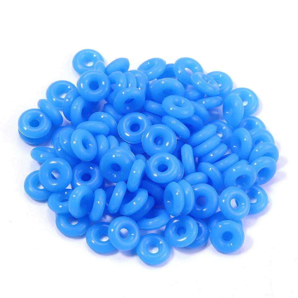 100pcs 6/7mm Colorful Elastic Silicone O-Ring Positioning Beads Stopper Beads For Leather Bracelet Jewelry Making Accessories