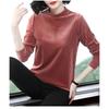 Goldener Samt Langarm T-Shirt für Damen Locker Gestreift Neu Rollkragen Slim Basic Innenoberteil
