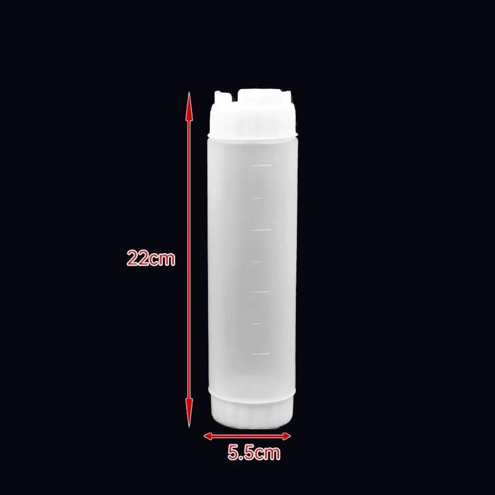 Double Head Squeeze Sauce Bottle 16oz 20oz 24oz Large Capacity Squeeze Bottles In First Out First Plastic Ketchup Picnic Cooker