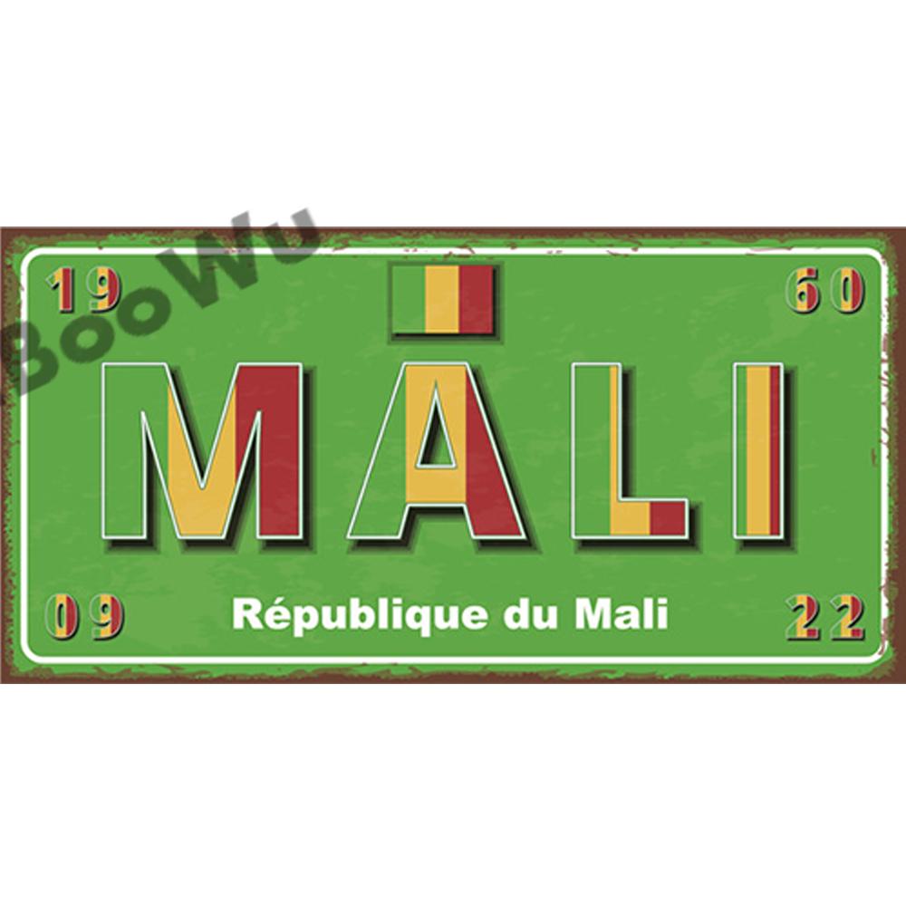 African Countries Name & Flag Plate Poster Vintage Home Decor Retro Metal Tin Signs Pub Car Garage Wall Art Decoration