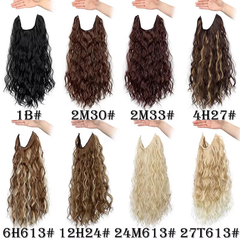 European & American Long Curly Water Wave Wigs for Women - Seamless Hair Extensions