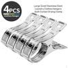 4PCS Stainless Steel Large Clothes Pegs Hanging Pins Clips