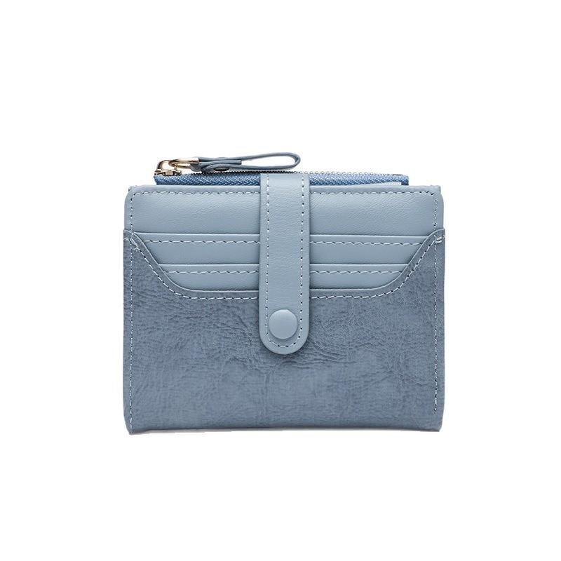 Модный Простой Мака Короткий Изысканный Слот для Карт Повседневный Универсальный Свежий Маленький Кошелек Молния Пряжка Кожаная Монетница