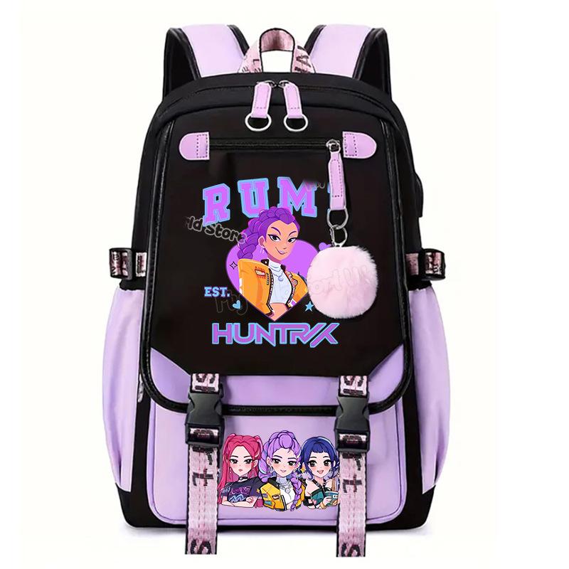Kpop With The Surrounding Trend Schoolbag College Wind Large Capacity Junior High School Student Leisure Backpack