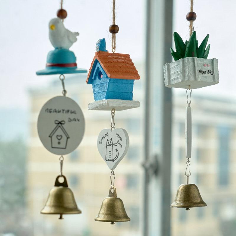 Japanese Wooden Wind Chimes Wooden Door Bell Home Decor Doorbell Entrance Door Bells Hanging Pendants Wireless Jingle Bell