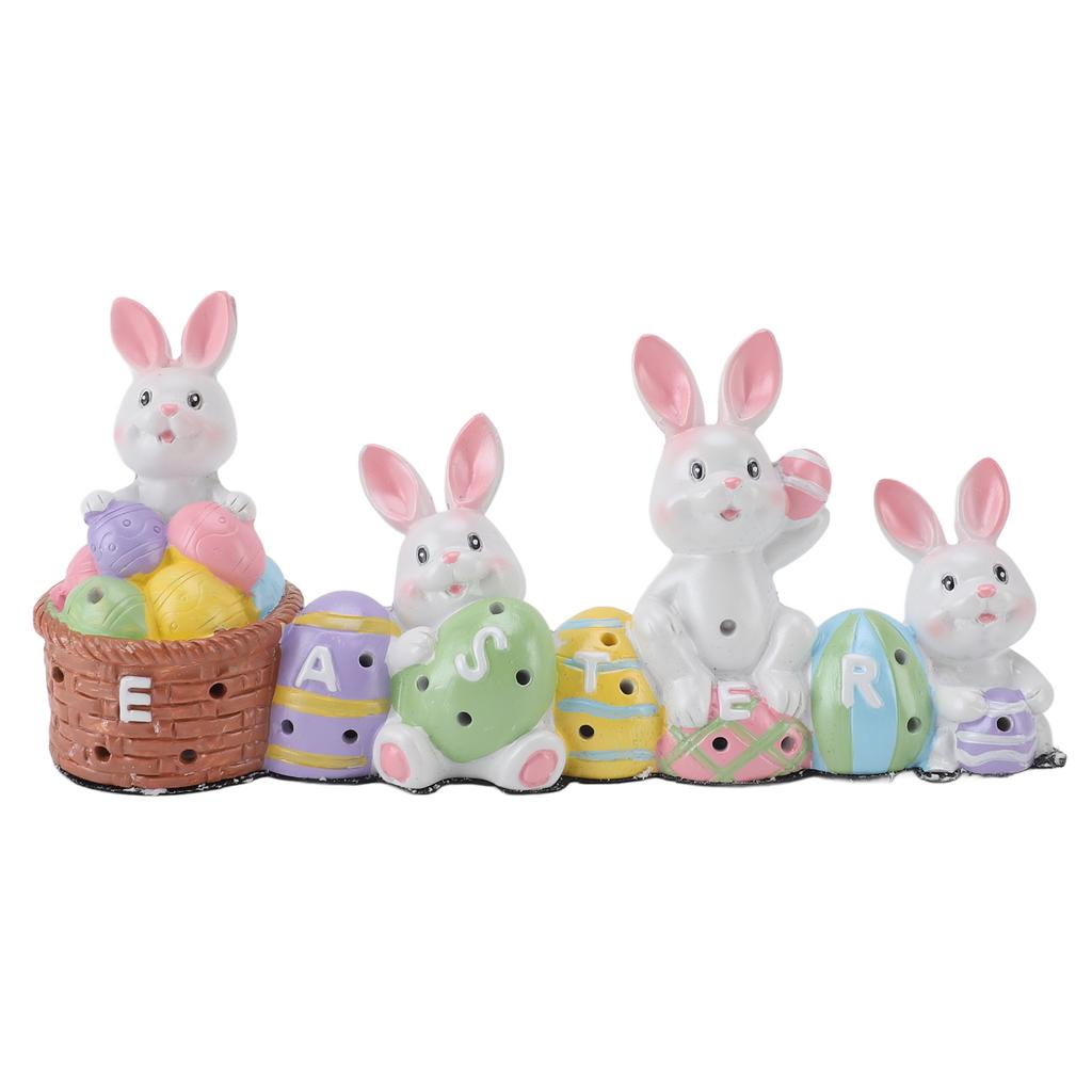 Easter Eggs Bunny Decoration Hand Made Resin Easter Eggs Bunny Centerpiece Decorative Vibrant Rabbit