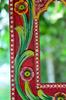 Hand Carved Wooden Jharokha Wall Decor: Bright Painted Flower Design Indian Frame
