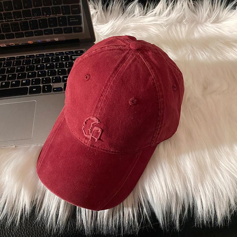 Winter Baseball Red Cap For Women Adjustable Hat Sun Protection Gift Fashion