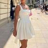 2026 Spring European & American Style Women's Solid Backless Lace-Up Bow Sling Dress