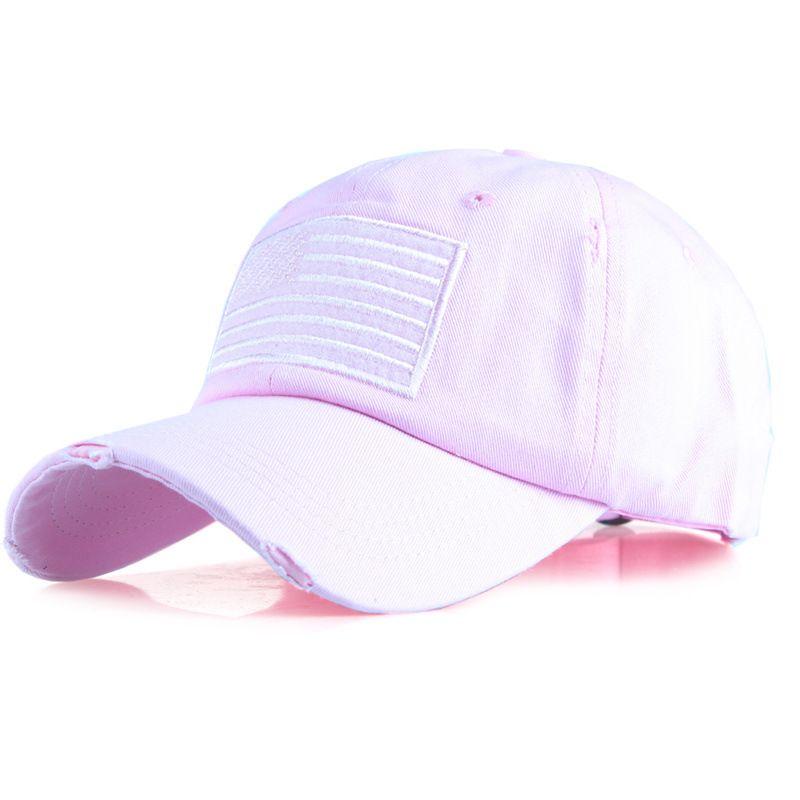American Flag Pure Color Baseball Cap Men's Cotton Summer Hat Sun Protection Sun Hat Women's Summer Hat Cross-Border Hot Hat