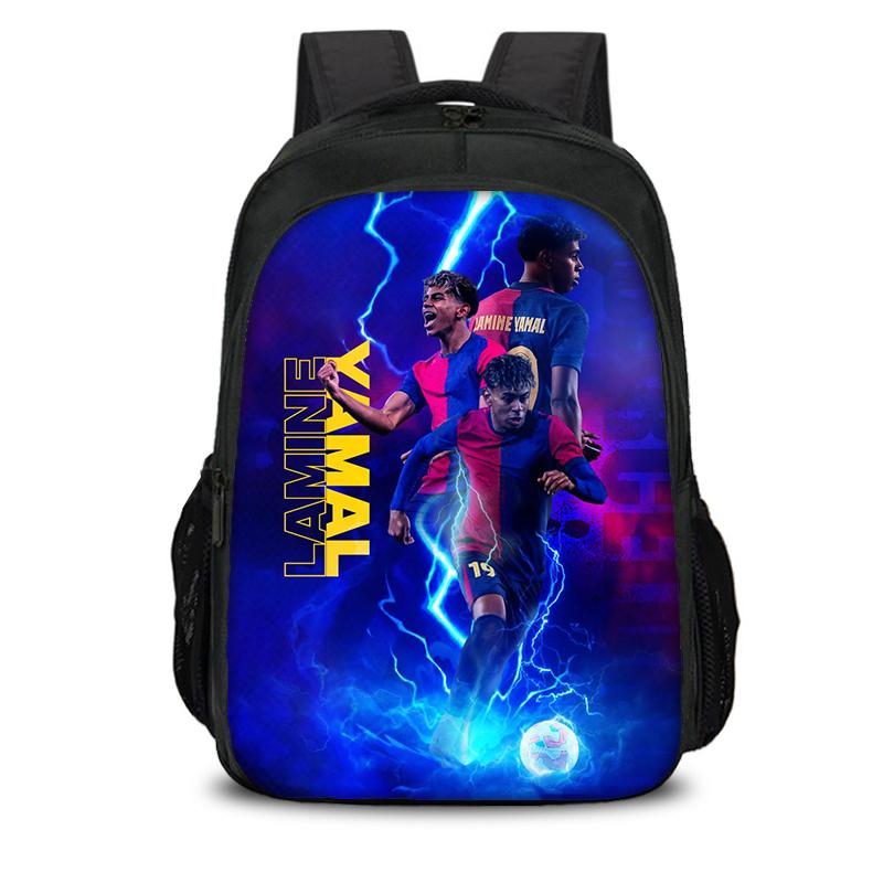 Zaino a doppio strato L-Lamin Yamal Zaino per la scuola Zaino da calcio Zaino sportivo da calcio Zaino da viaggio ad alta capacità
