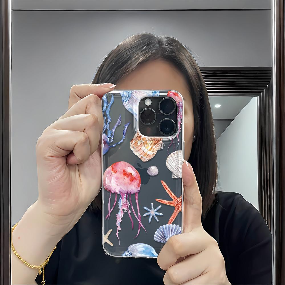 Underwater World Phone Case For IPhone 16 15 14 13 12 11 Pro Max XR XS Max 7 8 Plus Girl Kawaii Cover Case Funda Bumber 16 15 14
