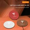 AAAIU1 2pcs Non-slip Car Logo Coaster Water Cup Pad For Tesla Model 3 Y S X 2017 2018 2019 2020 2021 2022 2023 Roadster Juguete SpaceX