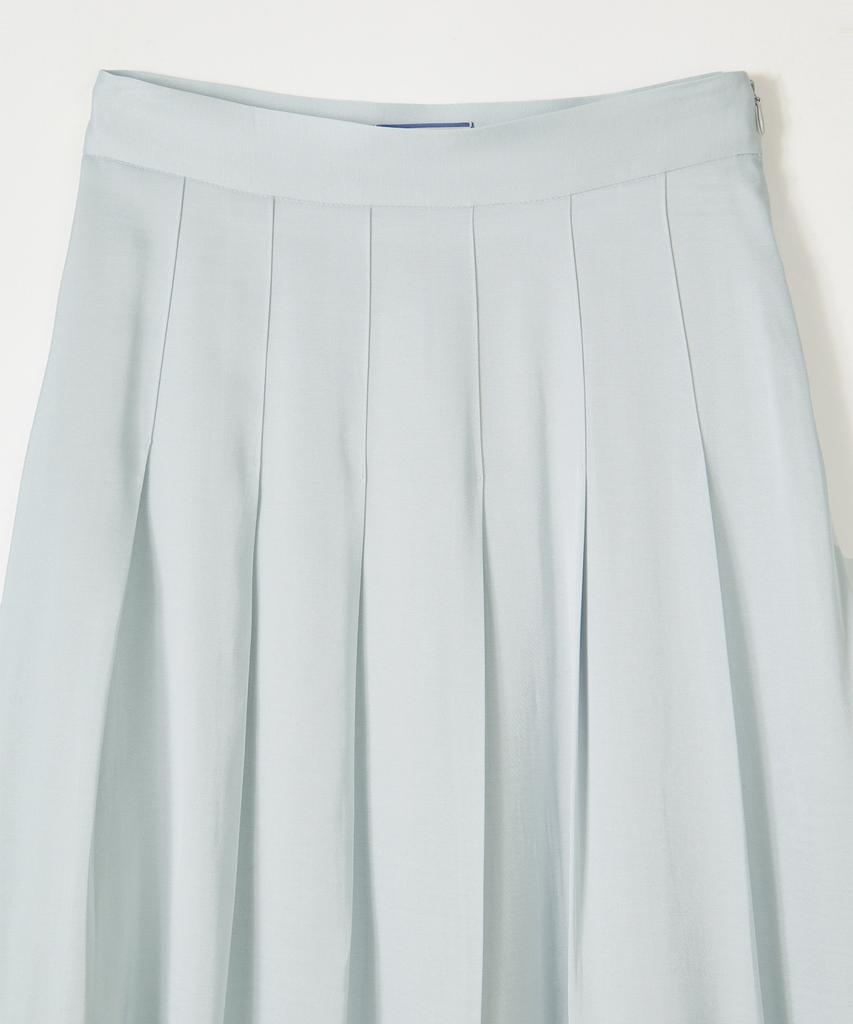 SALON DE YOHN Grace Satin Pleated Skirt_ Silver