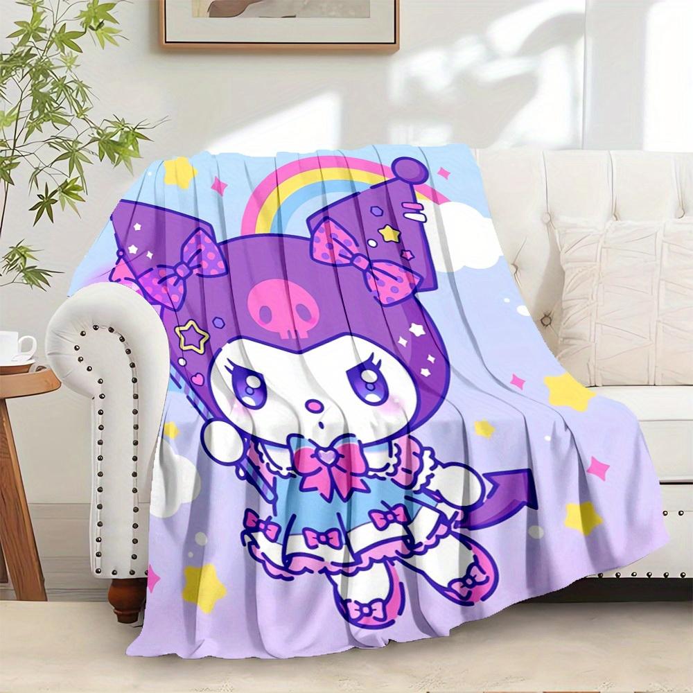 

1pc Cute Cat Home Decor Blanket with Purple Hat and Bow - Seasonal Universal Comfortable Washable Gift for All Ages, Perfect for Any Family, 130x150cm