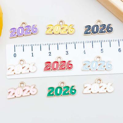 10/20/30Pcs 2026 Charms Alloy Number Pendant For Diy Graduation Bracelet Necklace Earrings Keychain Jewelry Making Accessories