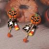 Dripping Oil Collarbone Chain Personality Vintage Earring Cute Pumpkin Ghost Necklace  Autumn