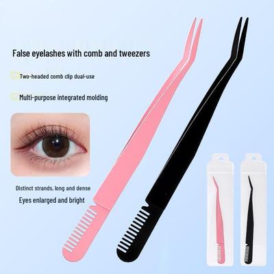 Beginner Eyelash Extension Kit: Safe, High-Precision Tweezers & Round-Head Comb Tool