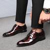 Retro Floral Pattern Men Dress Shoes High Quality Patent Leather Party Wedding Shoe Lace-Up Oxford Shoes Business Leather Shoes