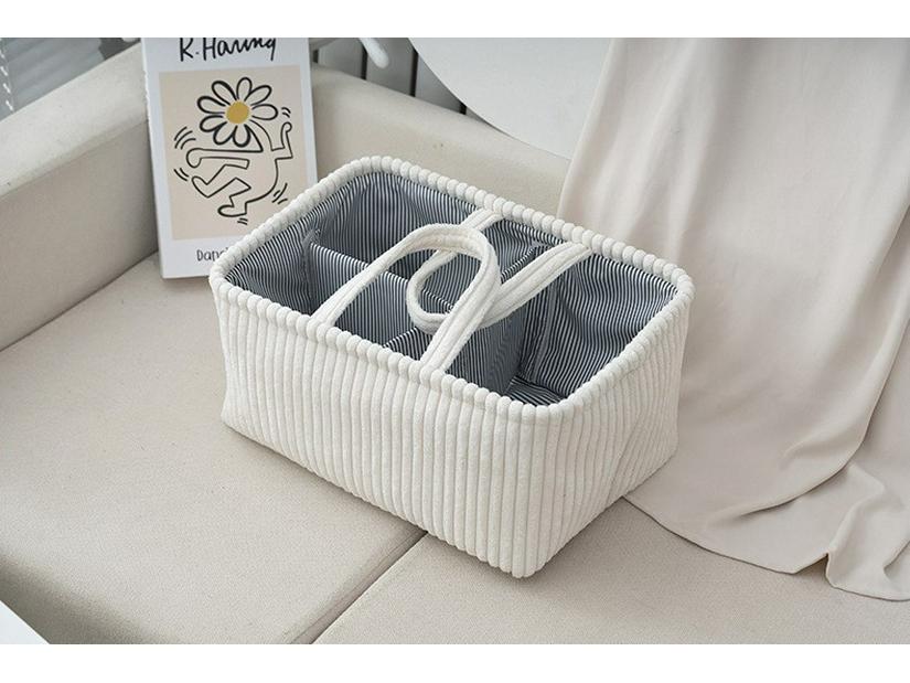 Handheld Velvet Baby Supply & Toy Organizer Basket