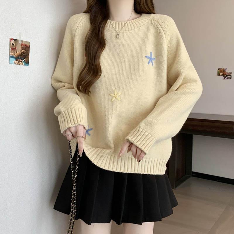 Sweater for Women Autumn Winter Thickened Warm Knitted Stretchy Long Sleeve Oversize Tops