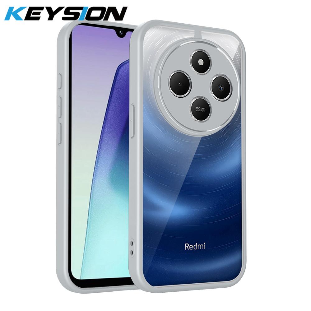 KEYSION Transparent Phone Case for Redmi 14C Soft Silicone+PC Clear Shockproof Phone Back Cover for Xiaomi POCO C75