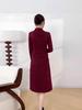 Elegant Winter Plus-Size Mid-Length Faux Two-Piece Dress for Mother-in-Law's Wedding Banquet 2025