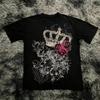 Men Women Y2K Graphic T-Shirt Summer Short Sleeve Punk Gothic Tee Tops Vintage 90s Aesthetic Emo Clothes Harajuku Streetwear
