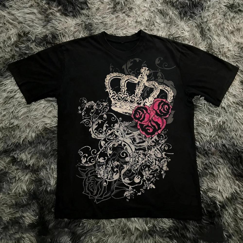 Men Women Y2K Graphic T-Shirt Summer Short Sleeve Punk Gothic Tee Tops Vintage 90s Aesthetic Emo Clothes Harajuku Streetwear