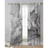 Marble Artistic Texture Gradient Black Transparent Curtains Perfect for Living Room Decoration Window Panel Curtain Cooking Area Tulle Voile Organza
