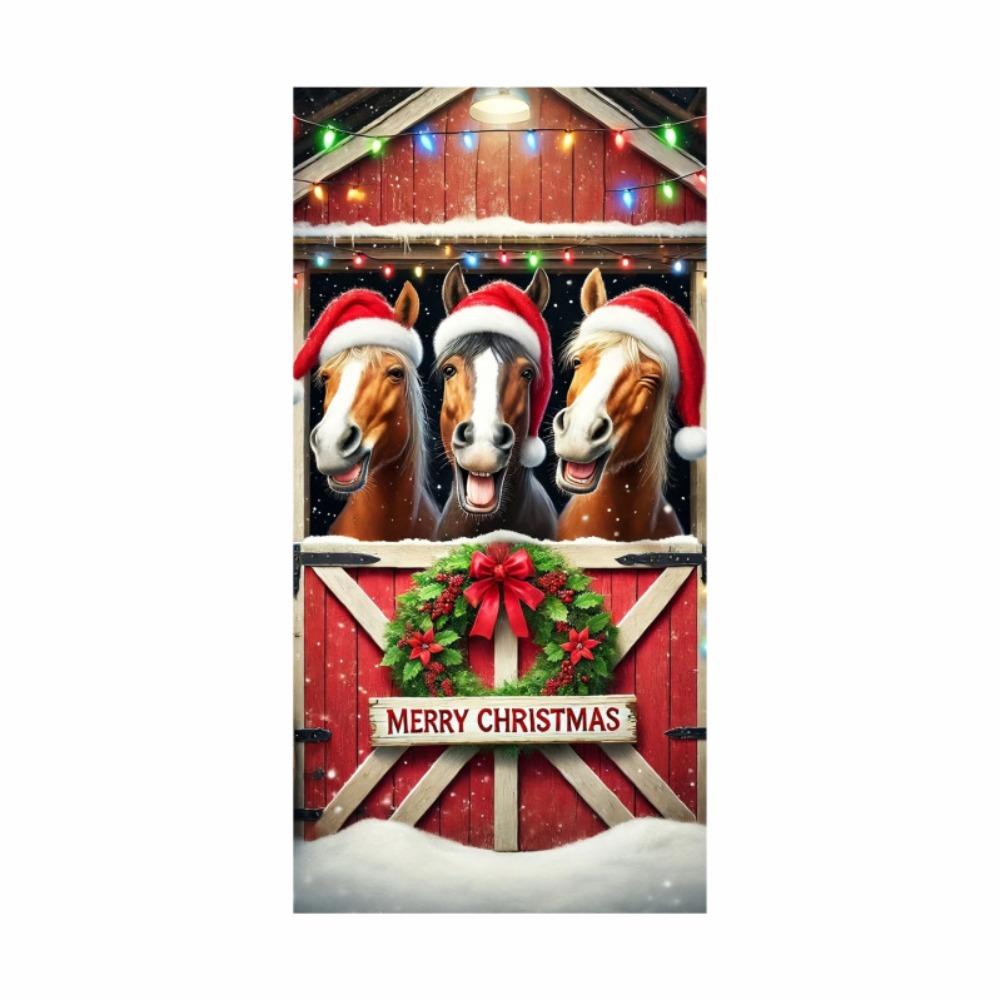 Animals Theme Christmas Door Cover 35.4x70.8" New Year Decoration  Home Supplies
