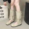 Niche cool boots children's summer new fashion hollow bow ballet Mary Jane thick-soled short boots