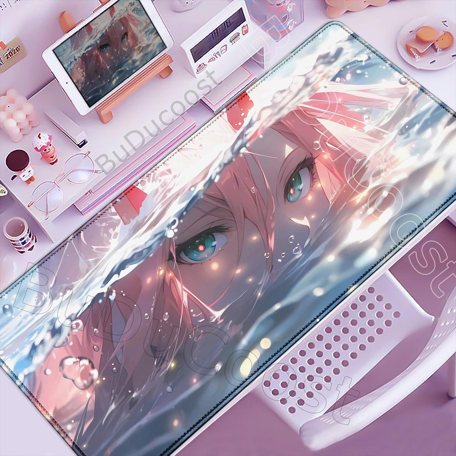 Новые Красивые Обои Аниме Девушка Коврик для Мыши Нескользящий Игровой Коврик для Стола Аксессуары Zero Two Darling in The FranXX Настольный Коврик 800x300x2mm
