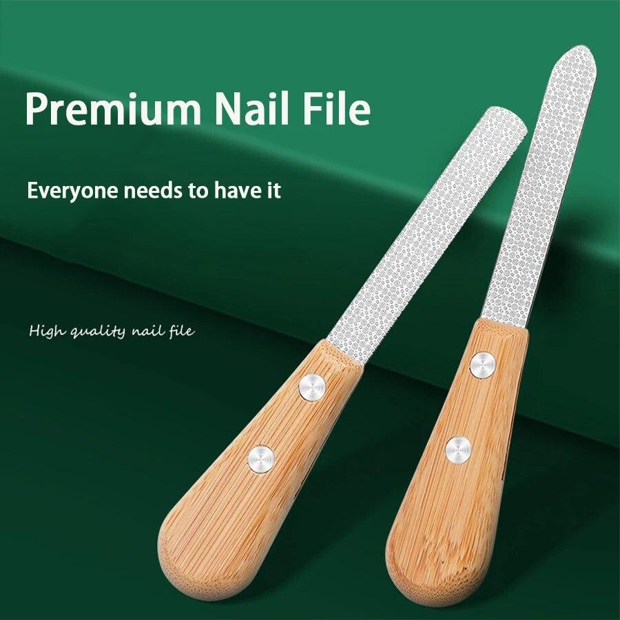 Xiaomi Stainless Steel Double-sided Nail File With Bamboo Handle Nail Polishing Tool Polishing Tool High-end Nail Polishing Manicure