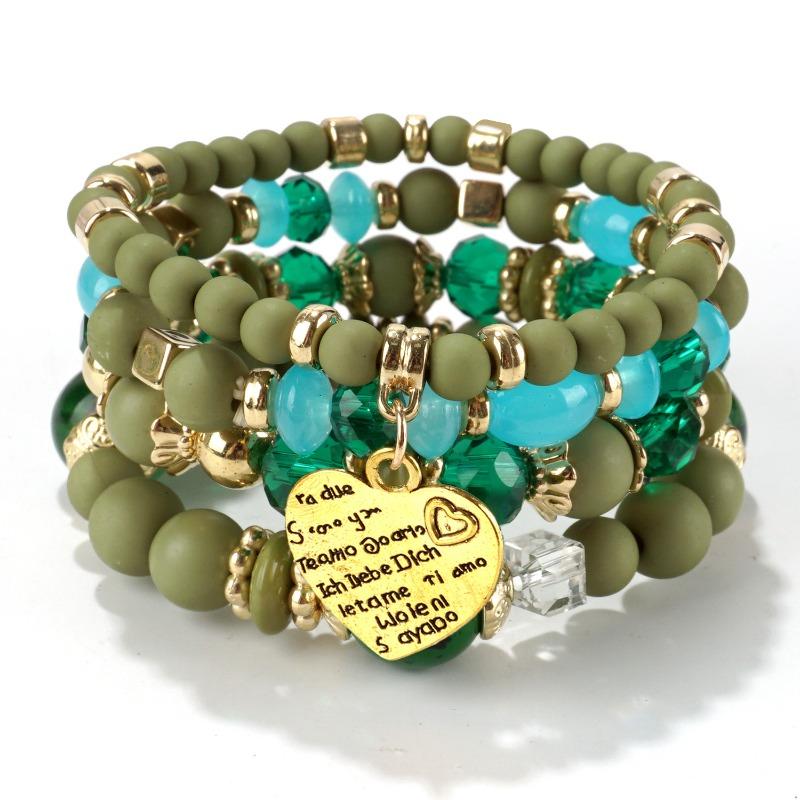 Bohemian bracelet creative tassel multi-layer beaded bracelet