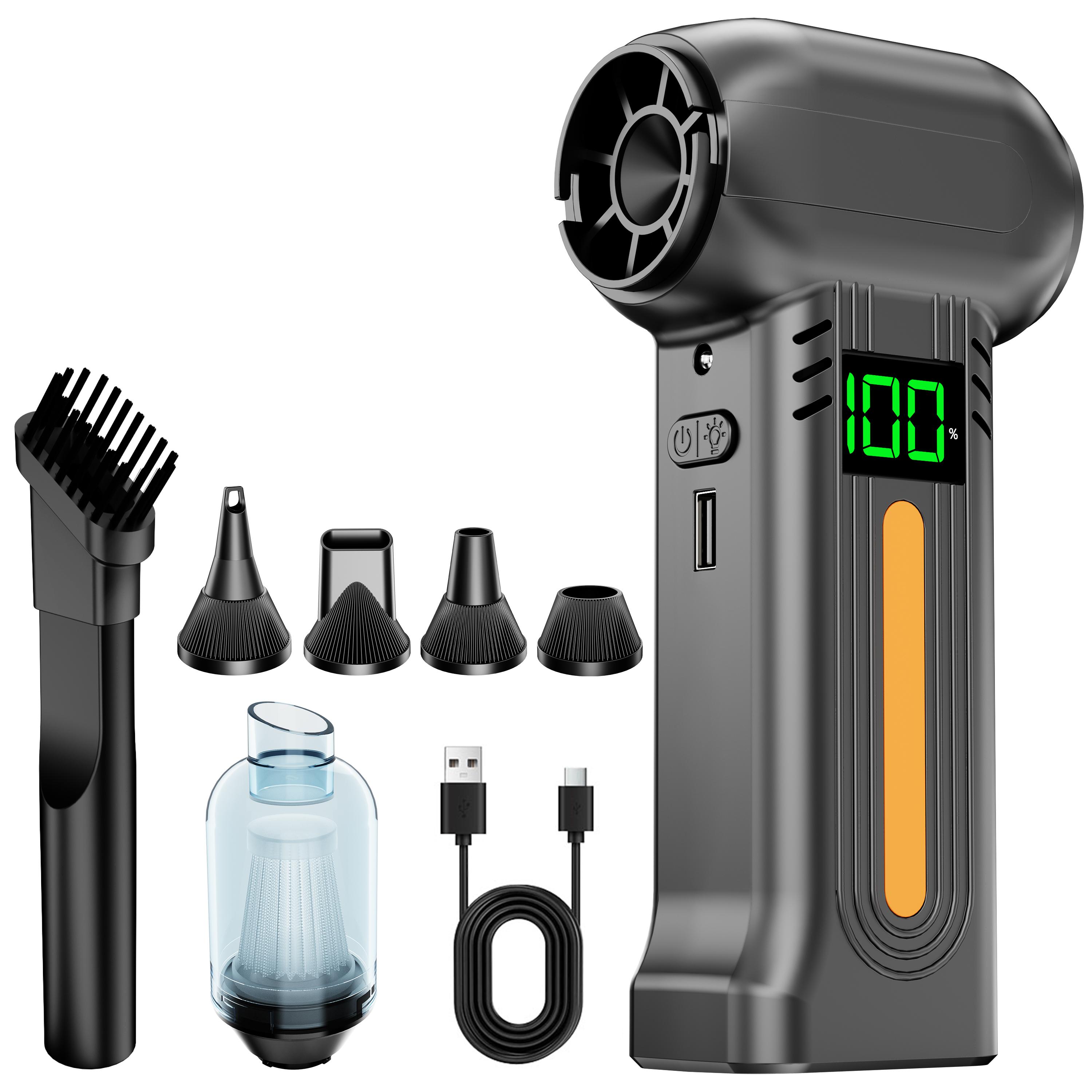 

Electric Air Duster Jet Fan Turbo Blower 5 Gears Adjustable Type-C Charging LED Light 90000RPM Cordless Portable