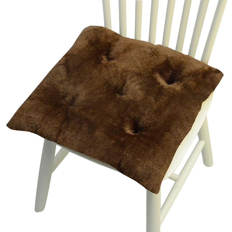 Thicken Plush Seat Pads Cushion Chair Soft Cushion New Home Dining Chair Pads Non-Slip Warm Office Computer Game Chair Pad 40x40