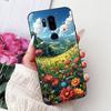 Para LG G7 ThinQ Funda Silicona Negra Gato Lindo Flores de Moda Trasera Pintada Genial Para LG G7ThinQ Funda de Teléfono LMG710EM