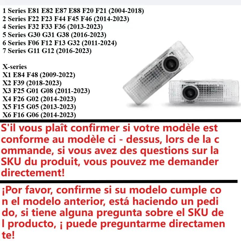 BMW GROUP 4Pcs LED HD Car Door Welcome Light For BMW E90 E91 E92 E93 E60 E61 F10 F07 E63 E64 F12 F13 F30 E87 F20 BMW Accessories