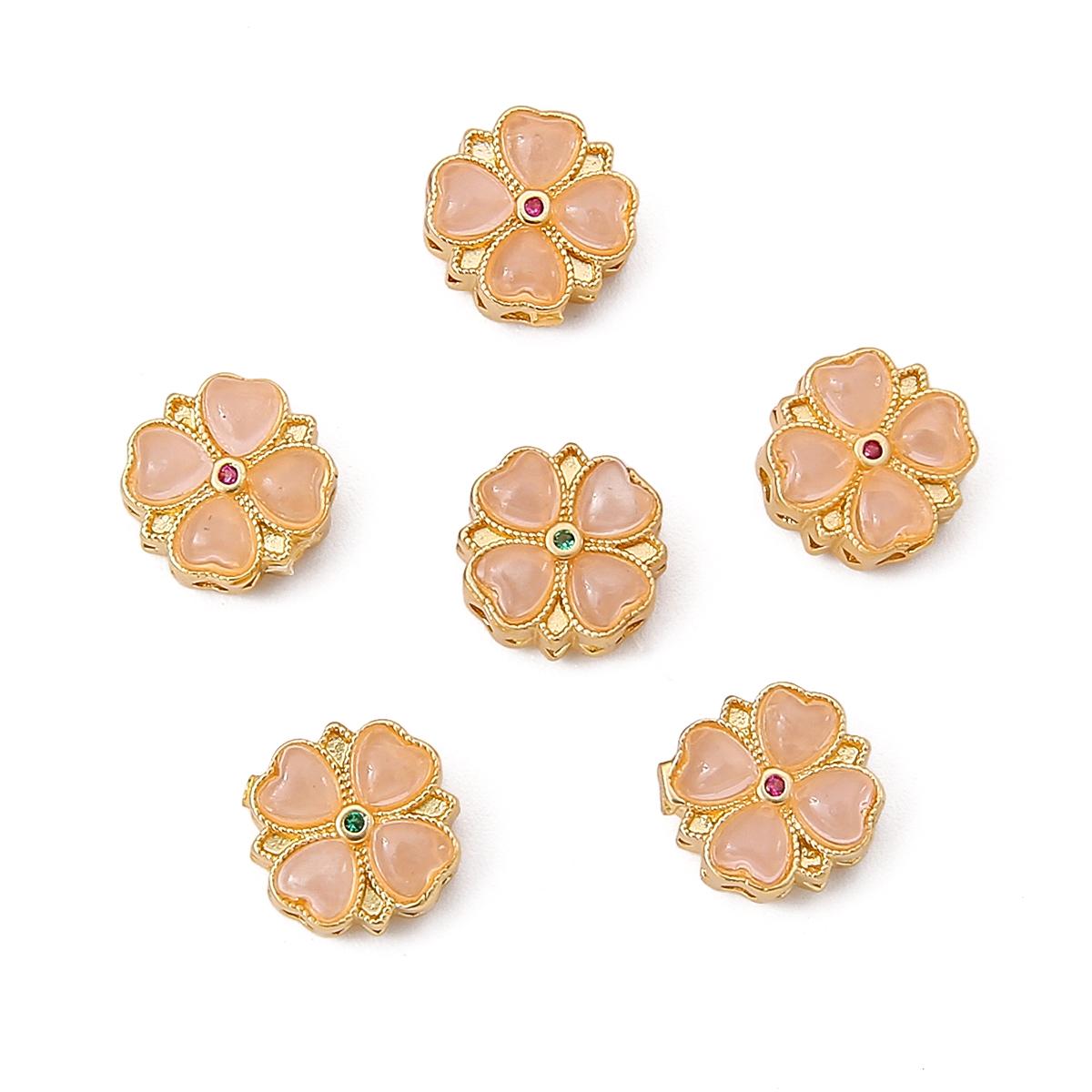 

1 шт./пакет медные золотые цветочные бусины-разделители DIY ожерелье браслет серьги кольца ювелирные аксессуары 11x11mm 1pc/bag