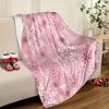 1pc Contemporary Style Pink Flannel Blanket, Digital Snowflake Print, Soft Throw for Christmas, Winter, Bedroom, Sofa, Living Ro